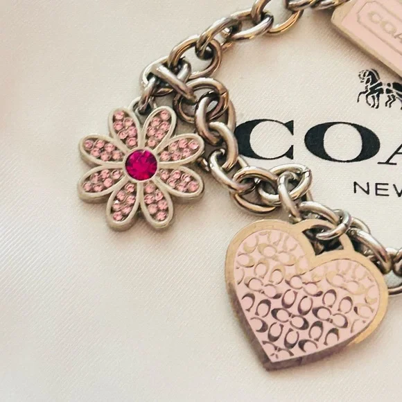 Coach Y2K Heart And Flower Charm Bracelet - Picture 5 of 13